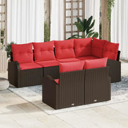 Set Divano da Giardino Marrone polyrattan