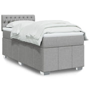 Giroletto a Molle con Materasso Grigio Chiaro 80x200 cm Tessuto