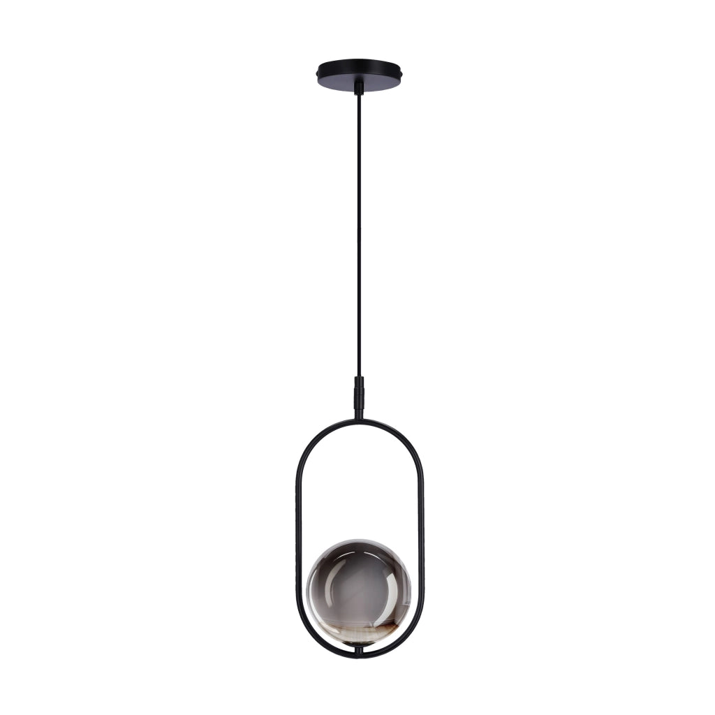 Lampada a sospensione CORDEL nera vetro grafite G9 Candellux