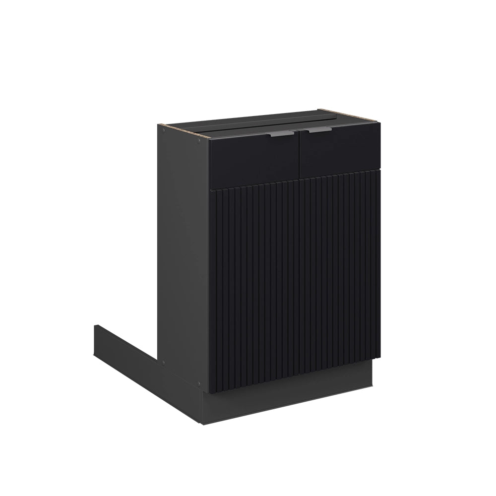 Isola cucina Fame-Line Nero rigato/Antracite 60 cm senza piano di lavoro Vicco
