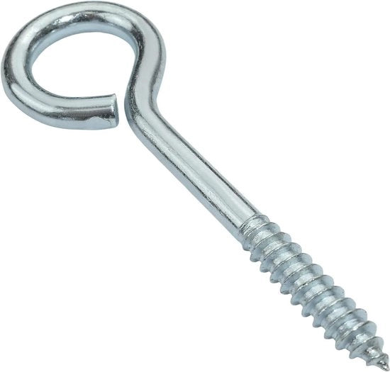 Set di 25 viti a occhi Ø 5x40mm - viti a occhi autoalimentanti - in acciaio - colore argento - materiale di fissaggio