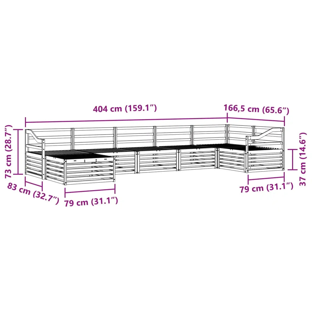 Set divani 7 pcs Naturale Legno di Acacia Massello 3373834