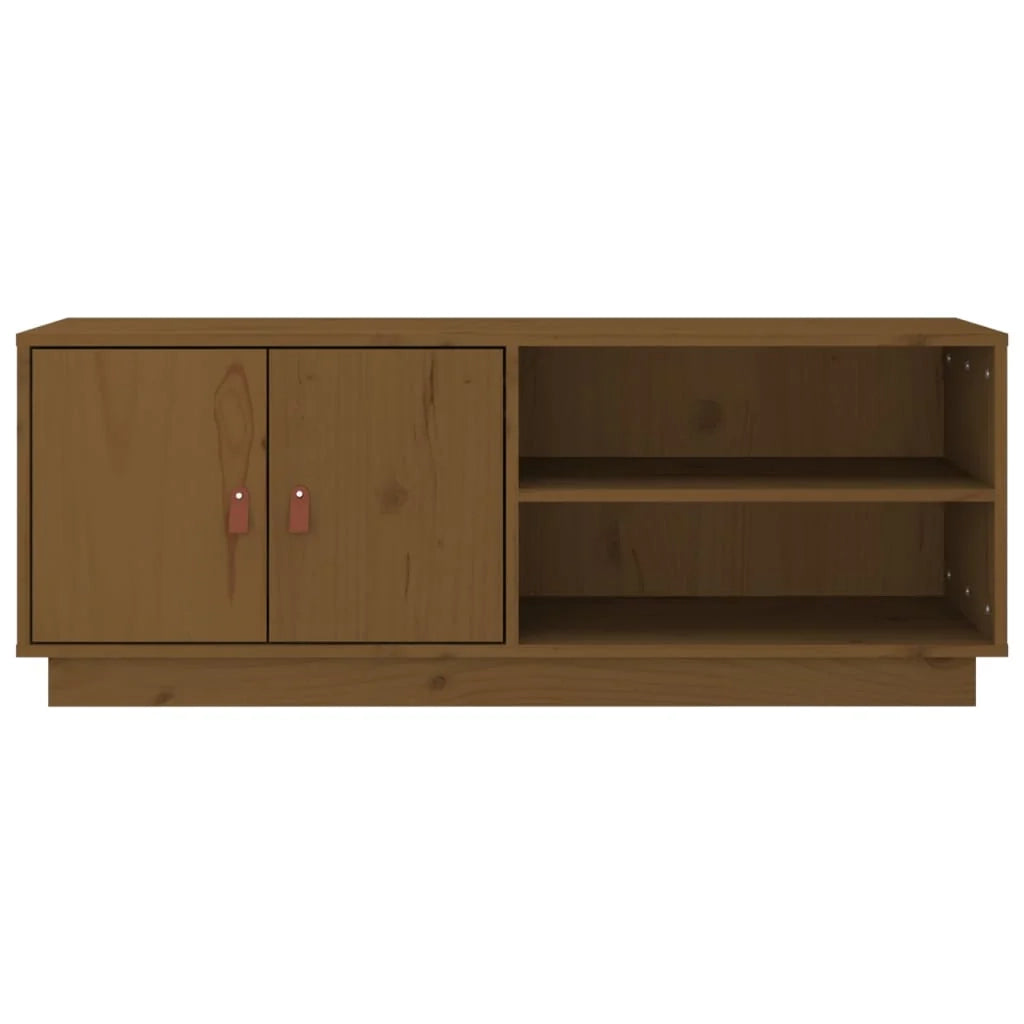 Mobile TV multimediale scaffale TV credenza TV sala da pranzo soggiorno camera da letto color miele 105 x 34 x 40 cm legno di pino massiccio marrone 02_0027696
