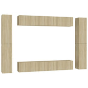 Set di mobili credenza TV soggiorno camera da letto 10 pezzi in rovere Sonoma legno ingegnerizzato marrone 02_0024360