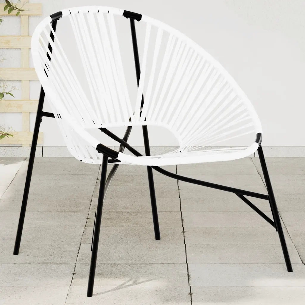 Sedia da Uovo da Giardino | Sedie da Esterno in Polyrattan Nero e Bianco