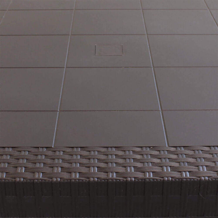 Tavolo Dallas 80x80x74 h cm in Wicker Marrone