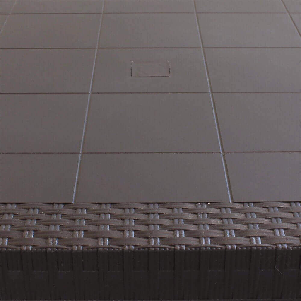 Tavolo Houston 150x90x74 h cm in Wicker Marrone