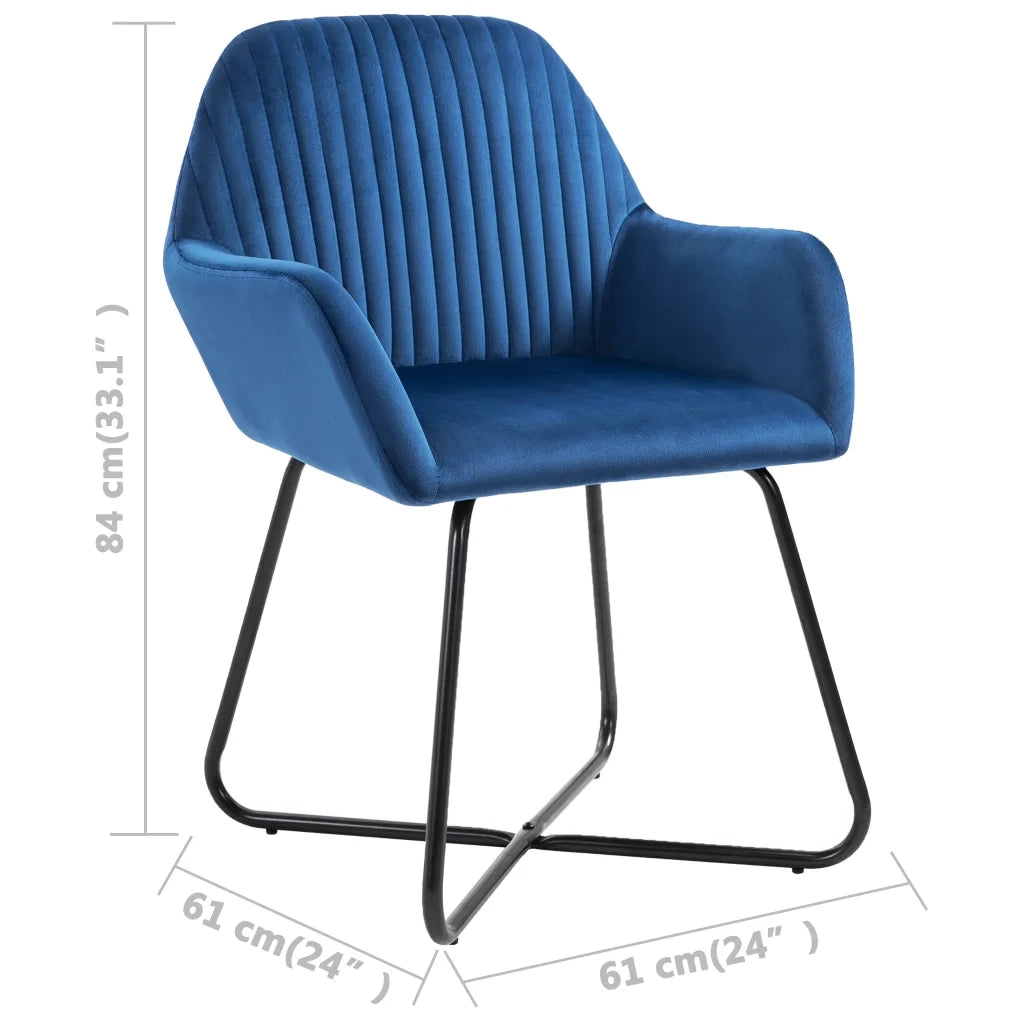 Sedie da Pranzo 6 pz Blu in Velluto cod mxl 18784