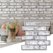 Pannelli per parete 3D, autoadesivi, 10 pezzi, 30 × 30 cm, rivestimento per parete autoadesivo 3D con aspetto pietra, pietra da forno in PVC
