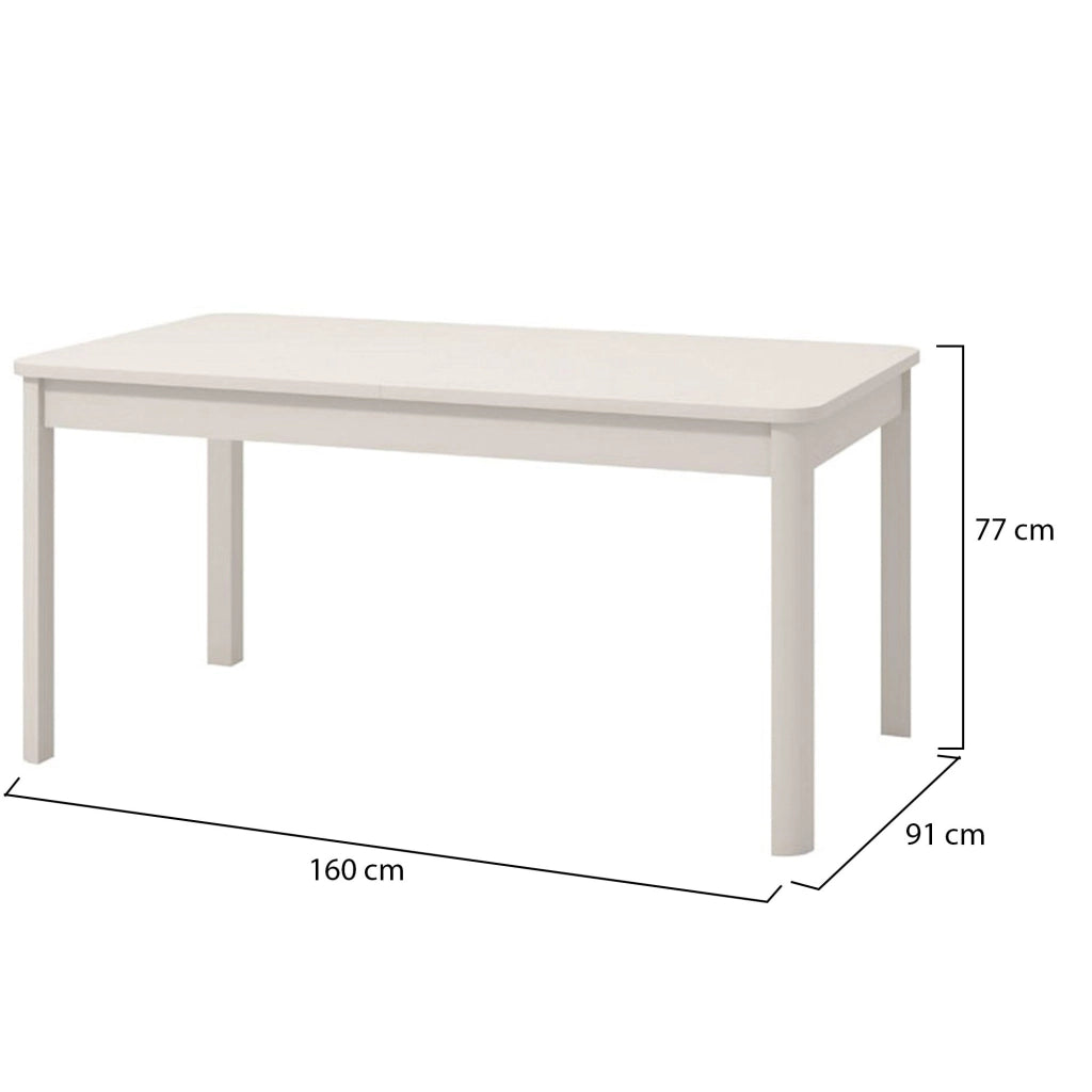 Tonara, Tavolo Fisso 6 Posti, 160x90.5x76.5h cm Bianco