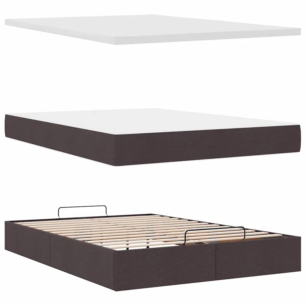 Struttura Letto Pouf con Materasso 140x190 cm in Tessuto 3314172