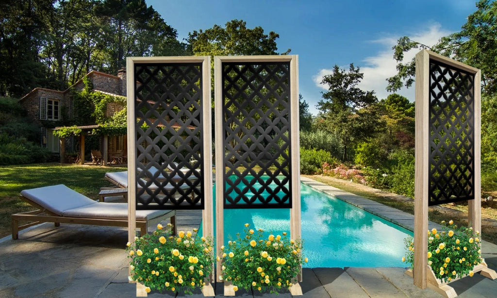 ROMBI - Separè - Paravento modulabile - 70x190cm - in Legno e PVC Colore: nero