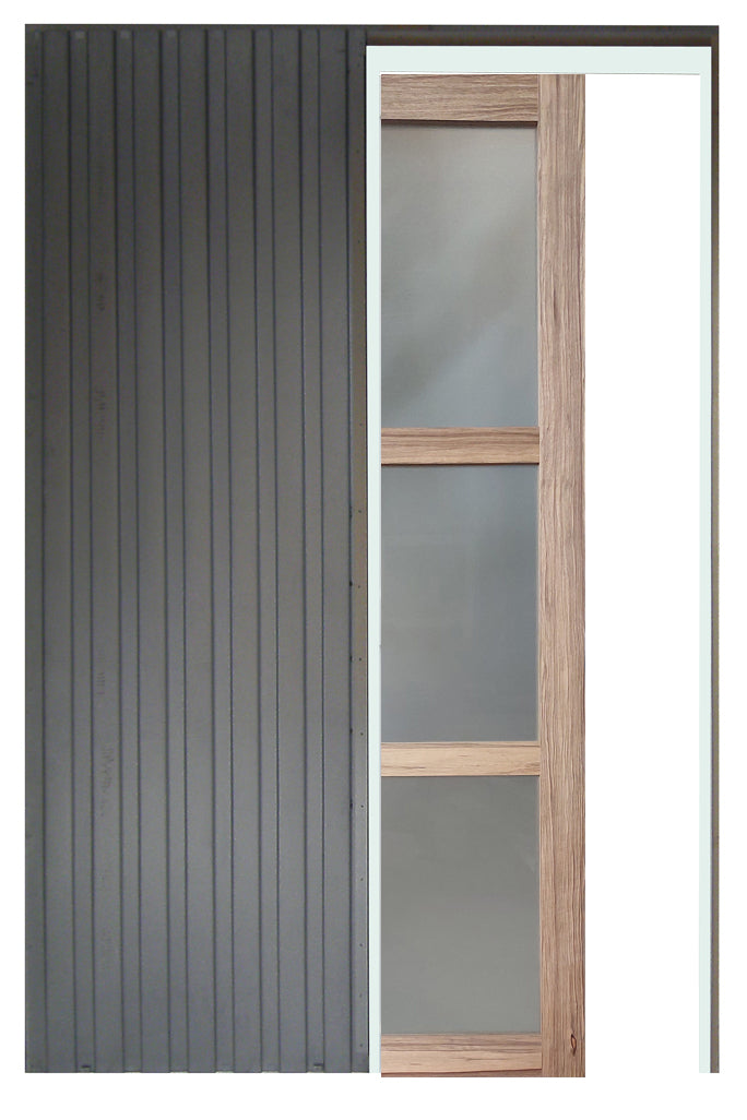 Porta Scorrevole Frake Vitree H204 x L83 + Sistema Pocket e kit di finitura inclusi