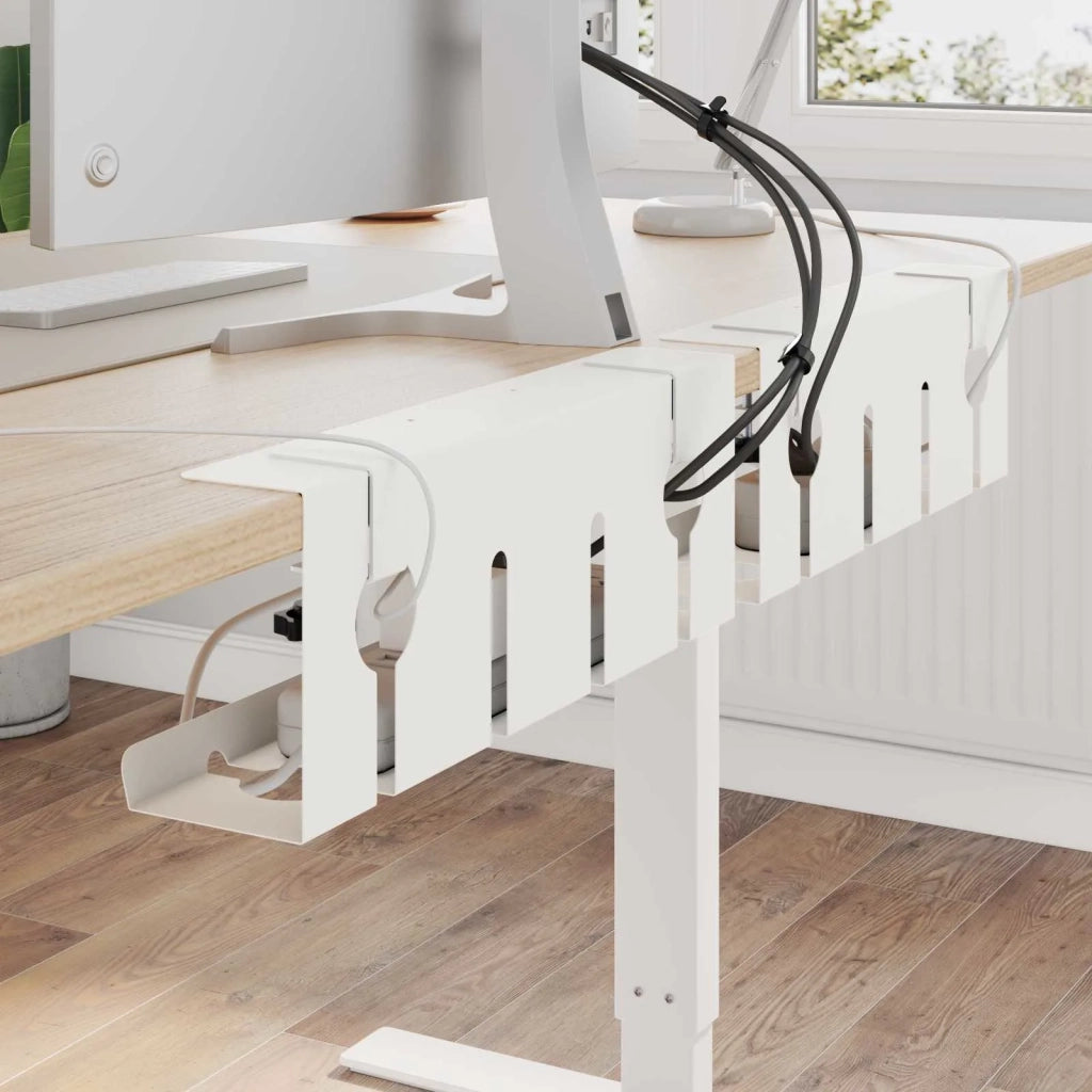 Vassoio per gestione cavi sotto il tavolo 2 pcs Bianco 8007574