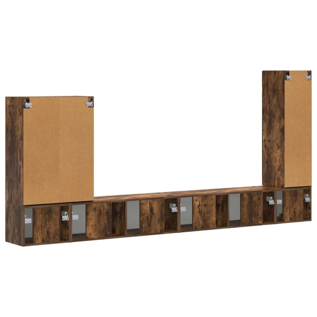Set di Mobiletto da TV a Parete 6 pcs Rovere fumé 3408957