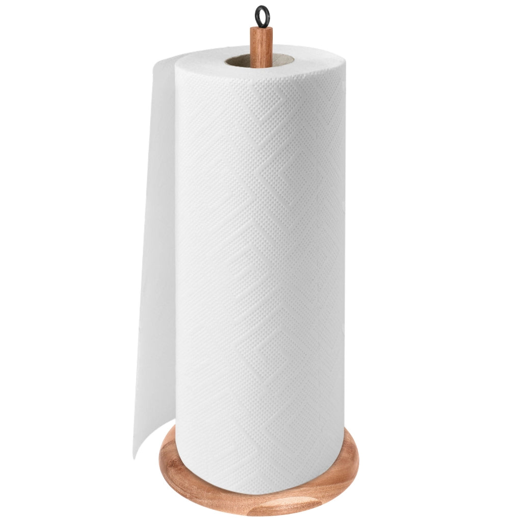 Porta asciugamani di carta in legno di acacia, supporto stabile, design elegante Marrone chiaro Cheffinger
