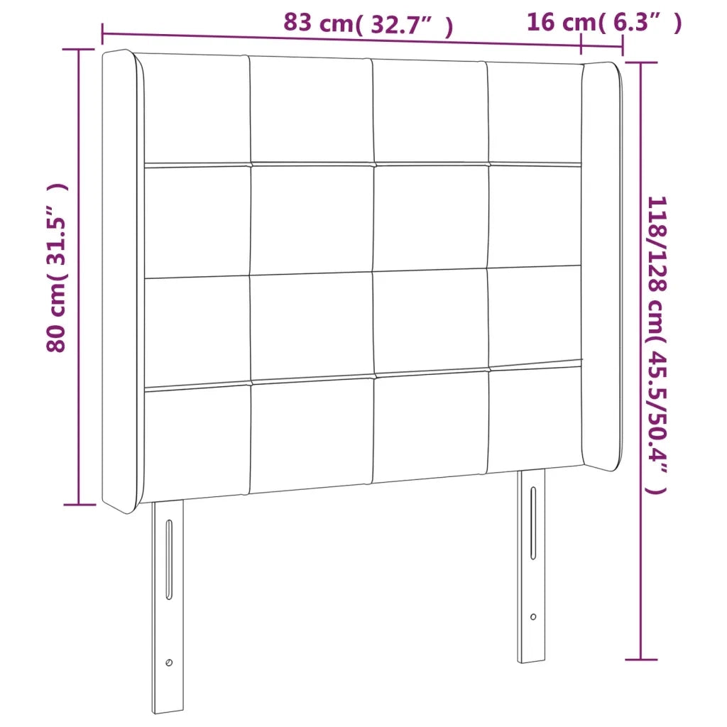 Testiera ad Orecchio Marrone Scuro 83x16x118/128 cm in Tessuto 3119557