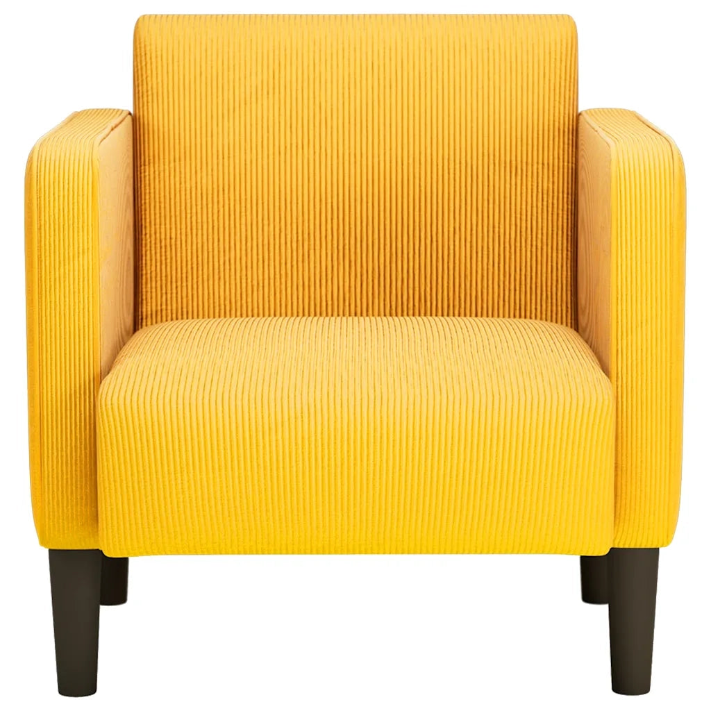 vidaXL Divano Sedia con Braccioli Giallo Chiaro 54 cm Tessuto a Coste
