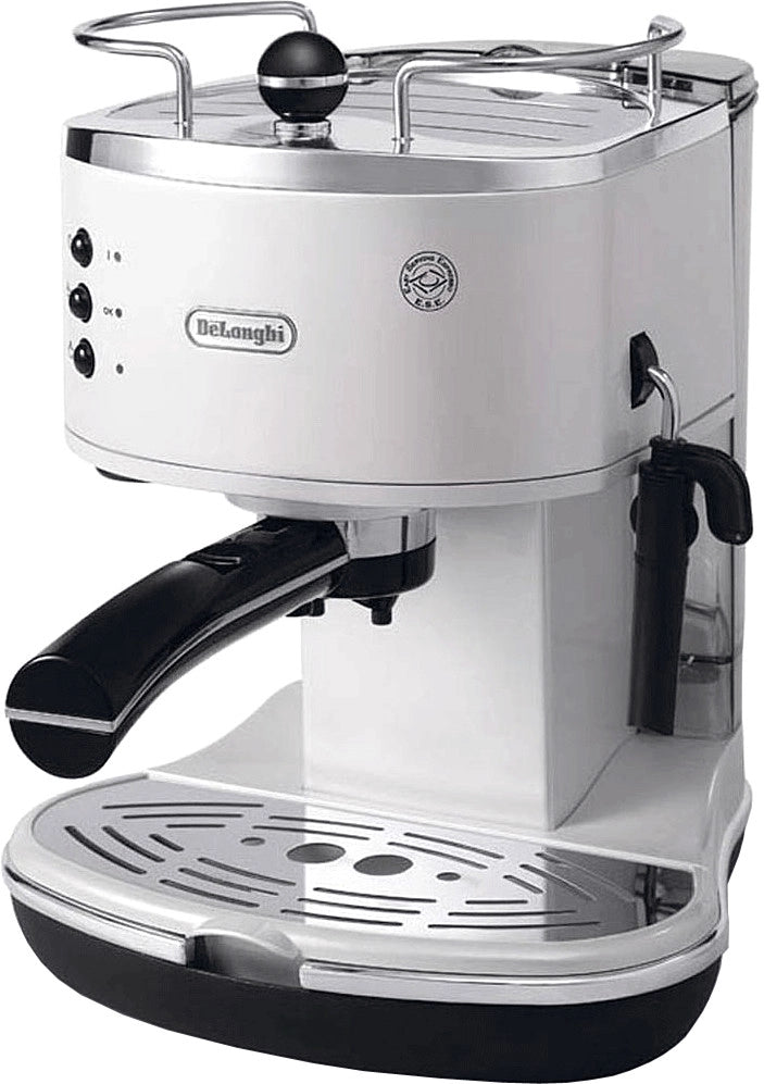 De’longhi icona - macchina da caffè manuale espresso e cappuccino, polvere e cialde ese, 1.4l, potenza 1100w, bianco (eco311.w) - 0132106080