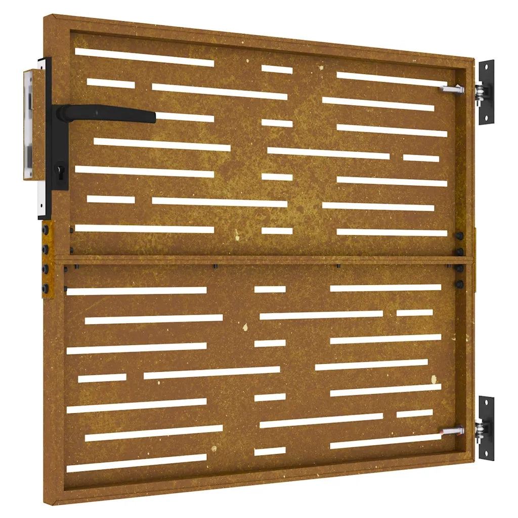 Cancello da giardino 85x100 cm in acciaio Corten design quadrato 153245