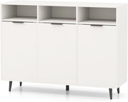 Armadietto da cucina a buffet, credenza da cucina con ripiani regolabili a 5 scomparti, con 3 scomparti aperti e ante multiuso, per sala da pranzo e soggiorno