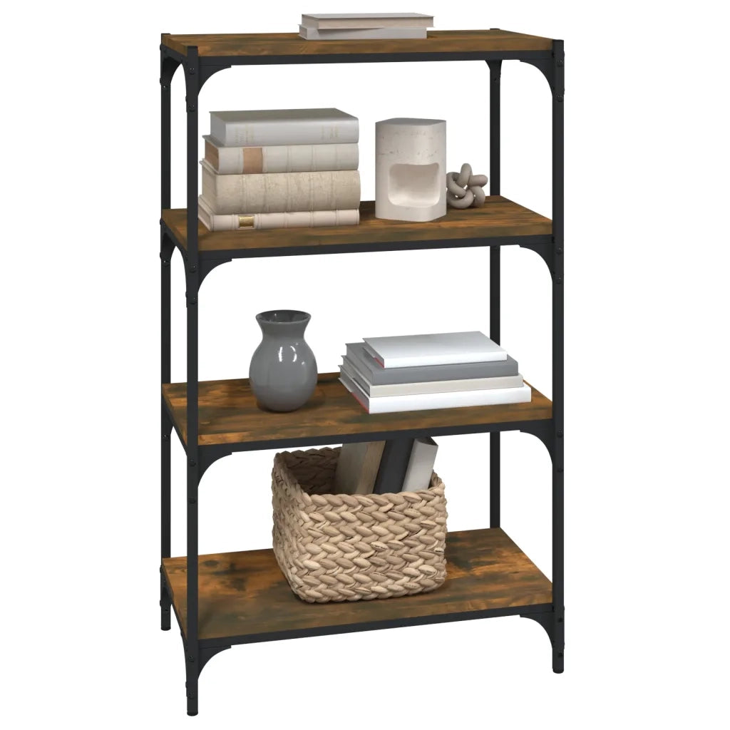 Libreria rovere fumo 60x33x100 cm Legno Multistrato e Acciaio 819329