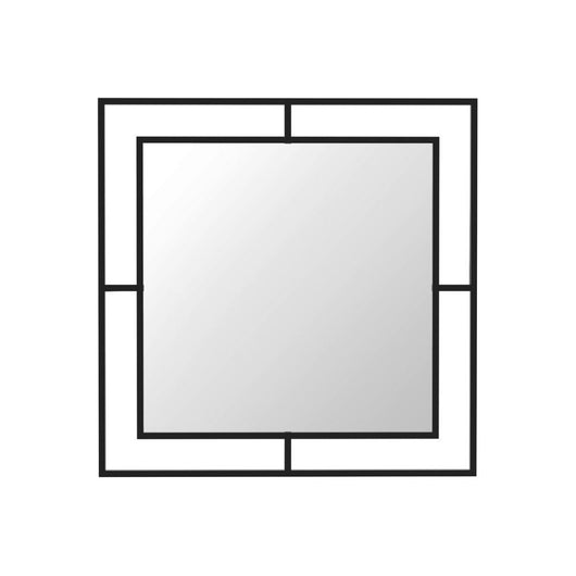 Specchio quadrato 58x58 cm Corner con doppia cornice in metallo nero