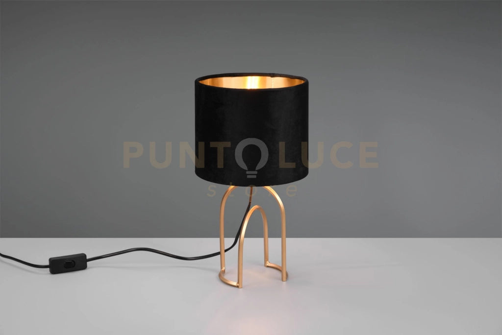 Lampada GRACE R51131002 metallo oro e paralume velluto nero