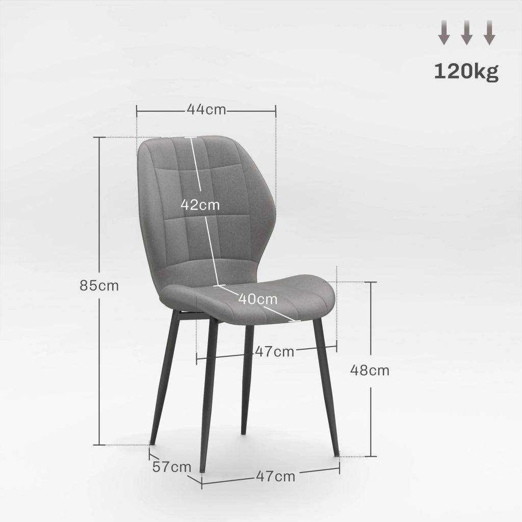 Set 4 Sedie da Pranzo Moderne ¨C Zephmum ¨C Grigio con Rivestimento in Tessuto