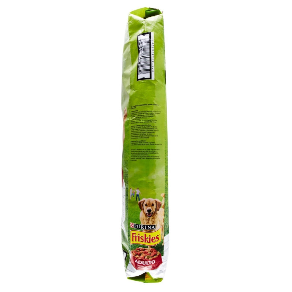 Multipack da 2 pz di purina friskies crocchette con manzo e aggiunta di verdure per cani adulti 15 kg cad