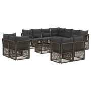 Set Divano da Giardino 12 pcs Grigio polyrattan 3434426