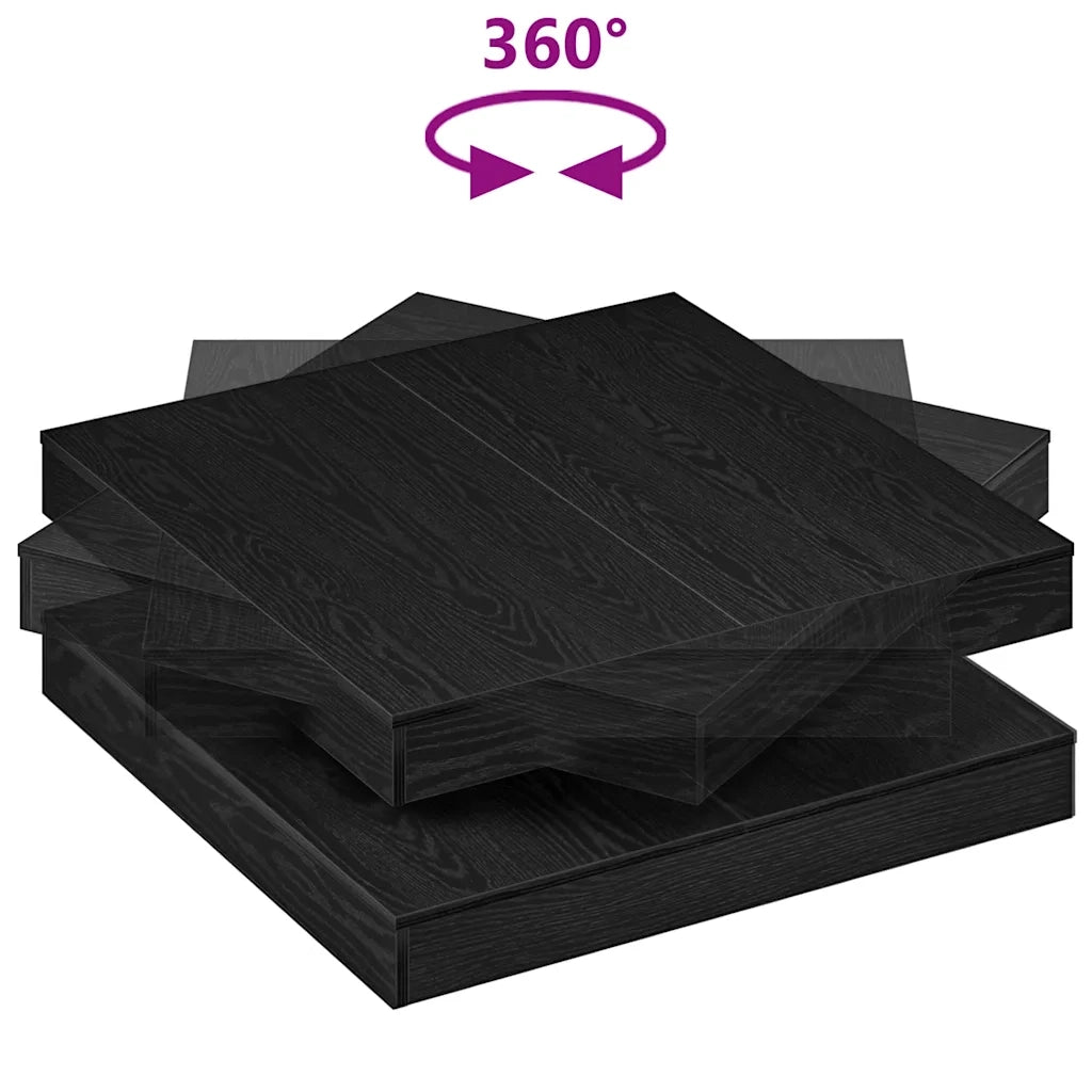 vidaXL Tavolino da Caffè Girevole a 360 Gradi Nero 90x90x34,5 cm