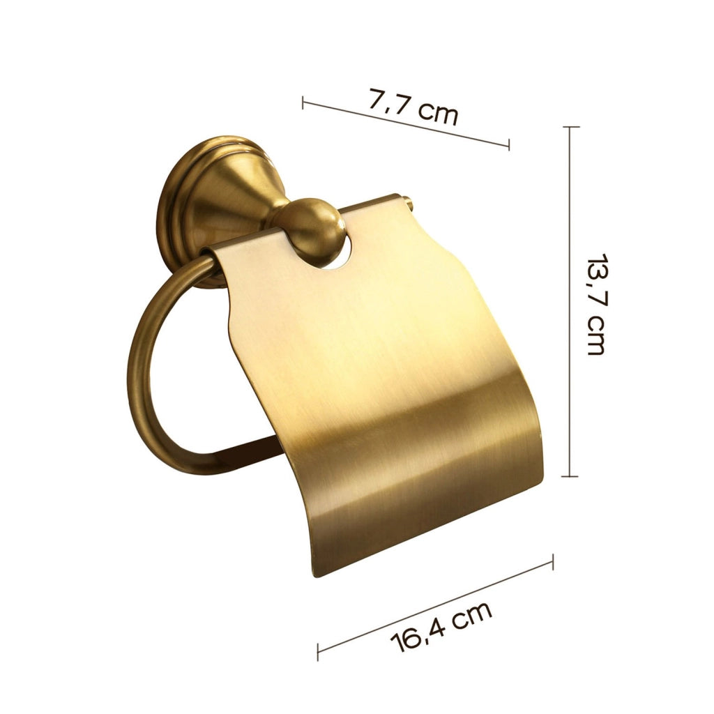 Portarotolo coperto da muro in acciaio inox e Cromall 7525 Gedy serie ROMANCE Bronzo