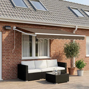 Tenda retrattile manuale con LED Tortora 3425630