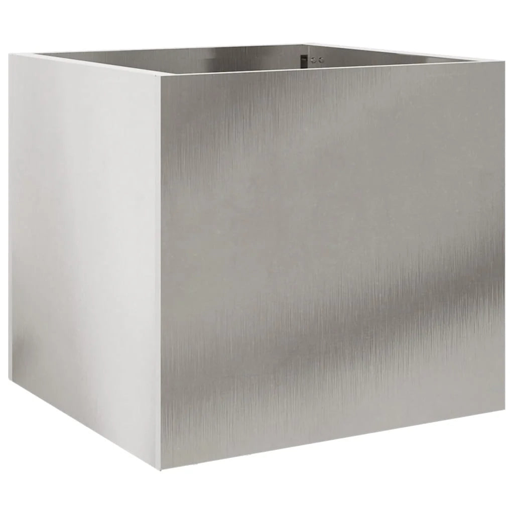 Vassoio per fioriera aiuola rialzata piante fiori terrazza giardino argento 32 x 30 x 29 cm acciaio inossidabile argento 02_0038065