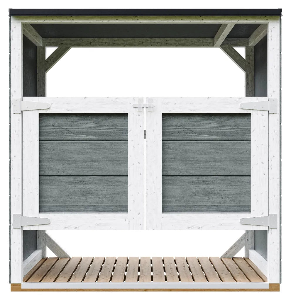 Ricovero per bidoni da giardino 2x240L TIMBELA M980A-CAVERN STEEL