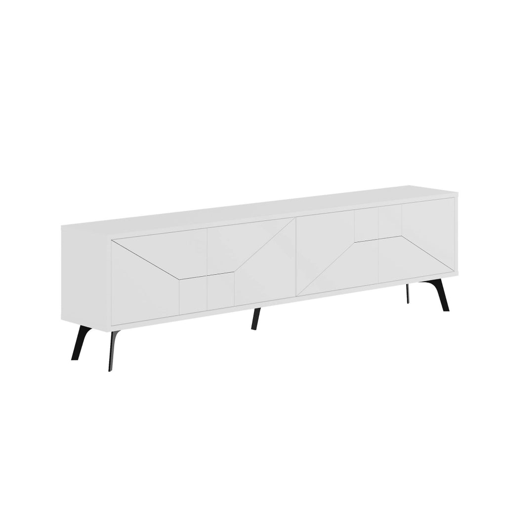 Porta TV in legno "Dune" - 180 x 29 x 50 cm - Bianco