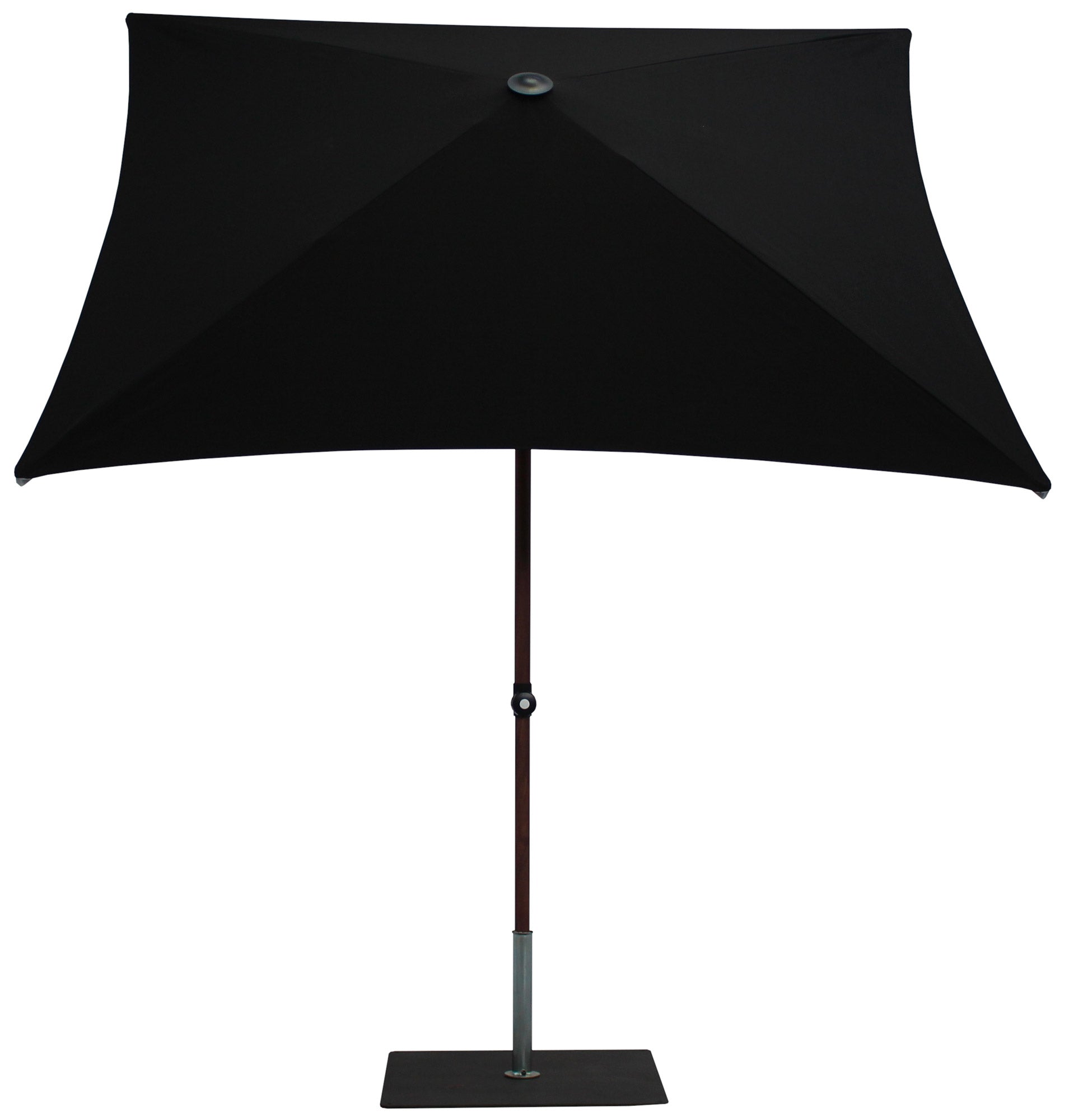 Ombrellone da Giardino 2x2 m Palo Ø38 mm in Alluminio Effetto Legno Tessuto Olefin Trend Wood Nero