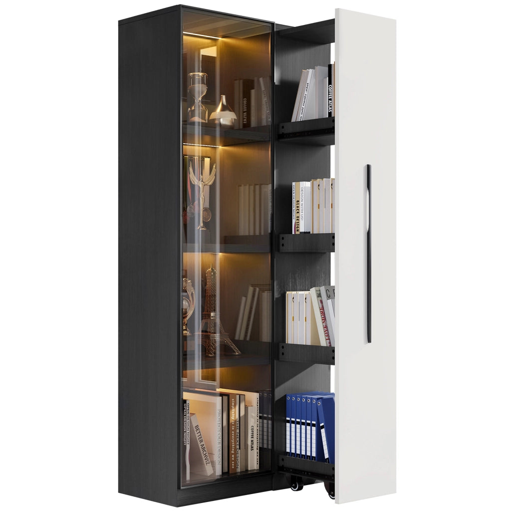 Vetrina con LED e vano laterale 70×40×160 cm