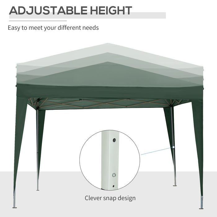 Gazebo Pieghevole 3x3m in Acciaio e tessuto Oxford Verde