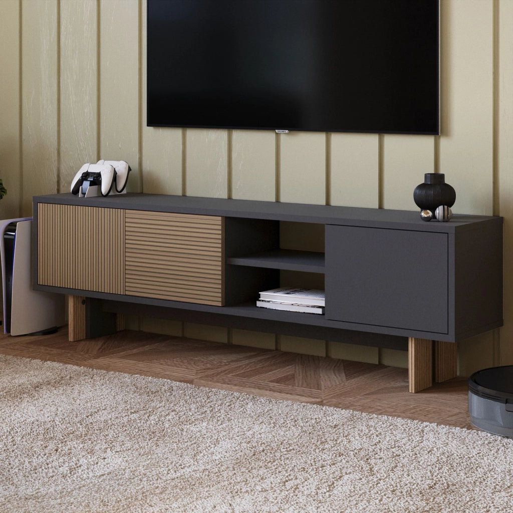Porta TV in legno "Ravello" - 150 x 30 x 45 cm - Marrone