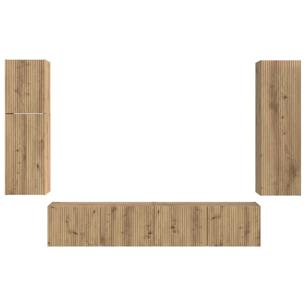 Set mobile TV 4 pcs Rovere artigianale Legno multistrato