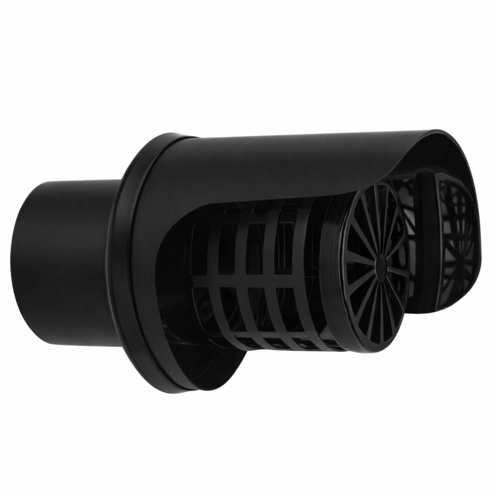 cappello orizzontale griglia Ø 80 mm acciaio inox verniciato nero stufa pellet