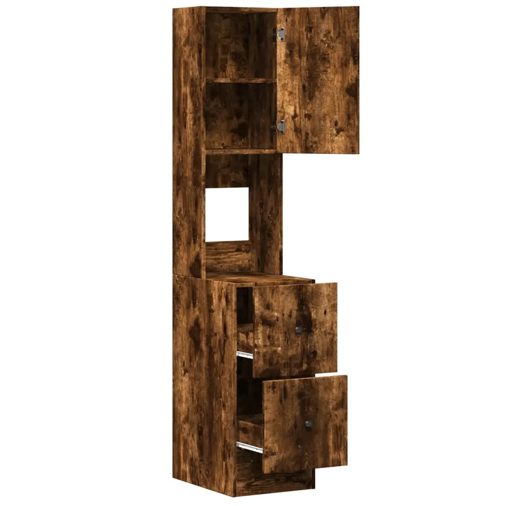 Mobile da cucina-Armadio da cucina Rovere Fumo 35x50x180 cm Legno Multistrato