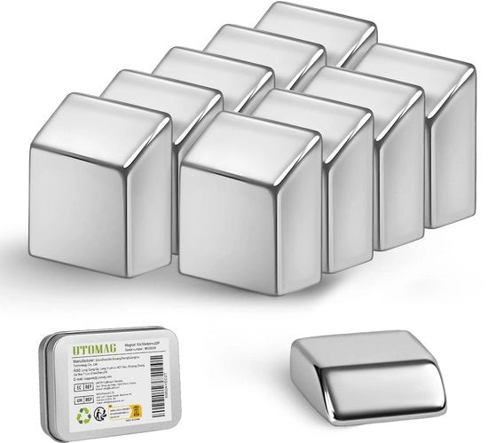 Decine di magneti neodimio 10x10x4 mm quadrati extra forti, magneti neodimio clic per rimuovere facilmente, magneti a forma inclinata per whiteboard, frigorifero, foto, hobby