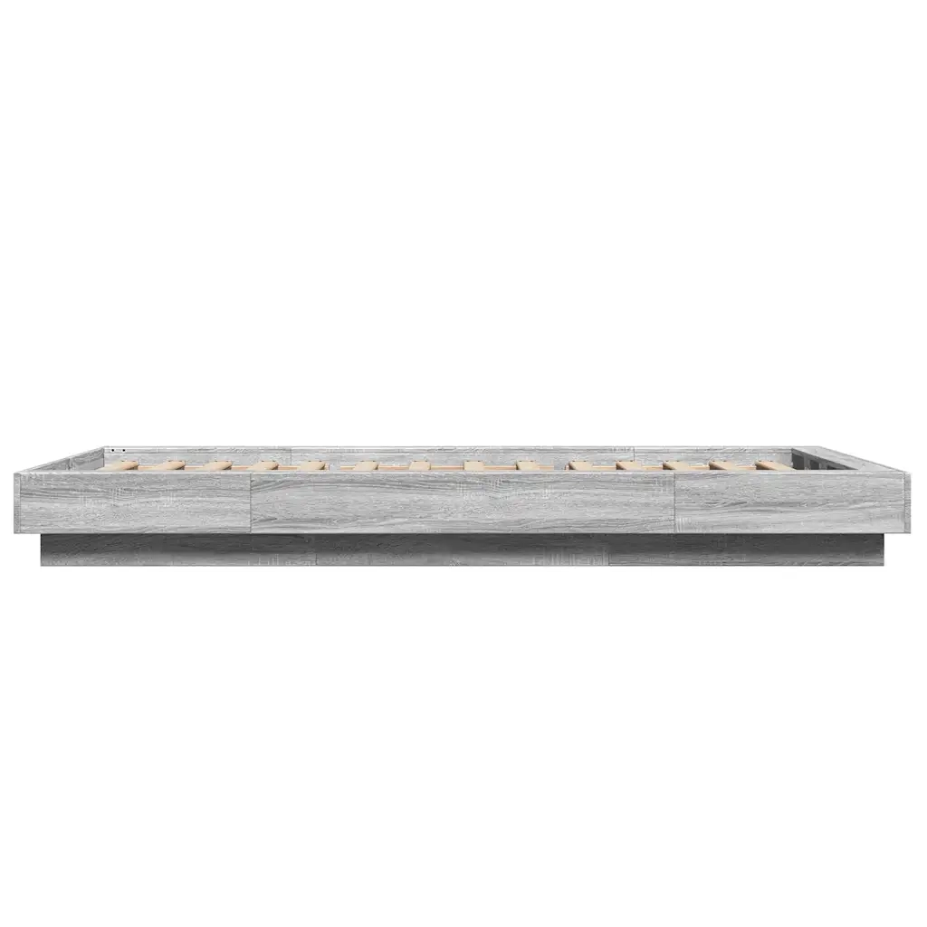 Giroletto Luci LED-Struttura Letto con LED Grigio Sonoma 75x190 cm in Legno Multistrato 928118