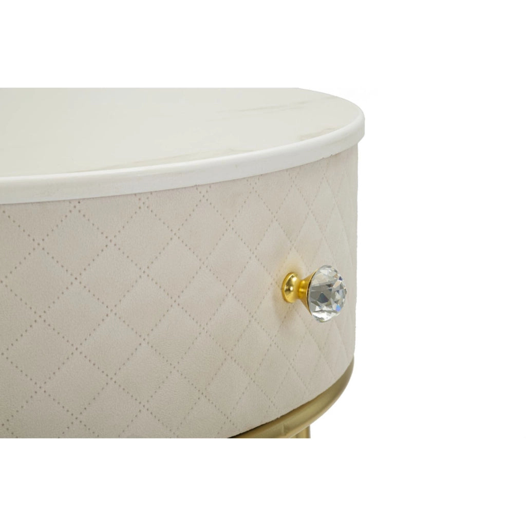 Comodino VKH755, Beige, Legno, 52x52x70 cm