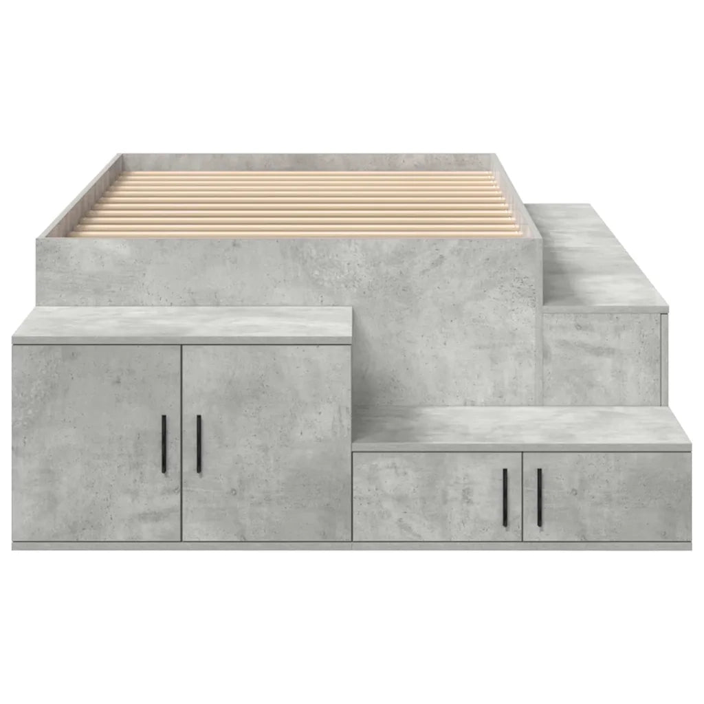 Struttura letto con contenitore Grigio cemento 80 cm 3335576