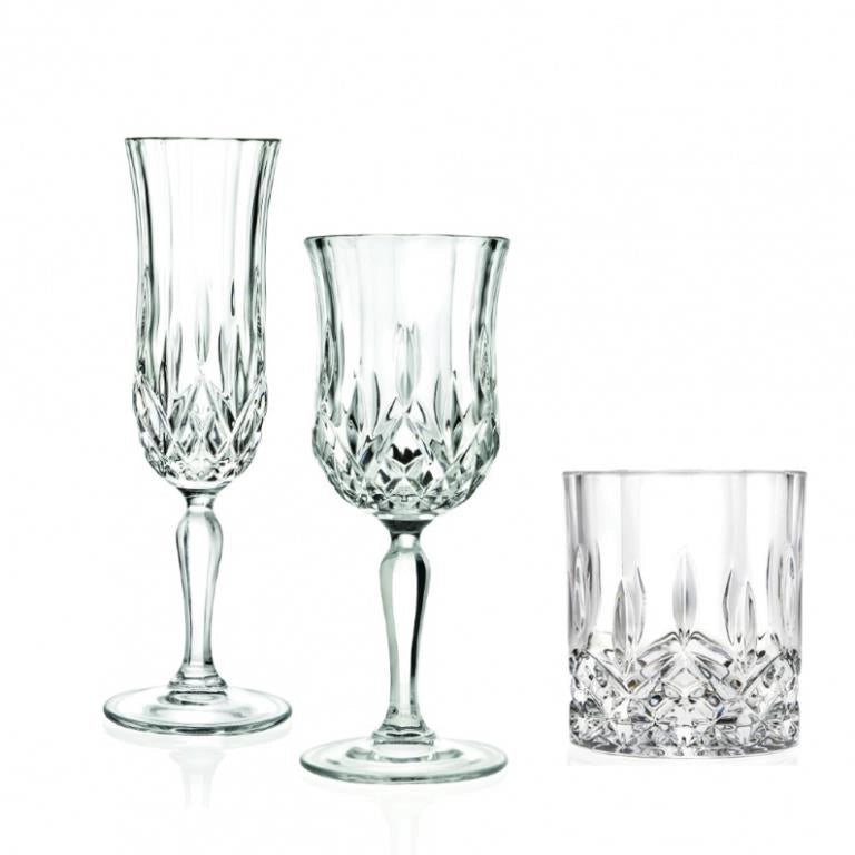 Set 18 Pezzi 6 Calici Vino 6 Calici Flute + 6 Bicchieri Acqua in Vetro Opera RCR