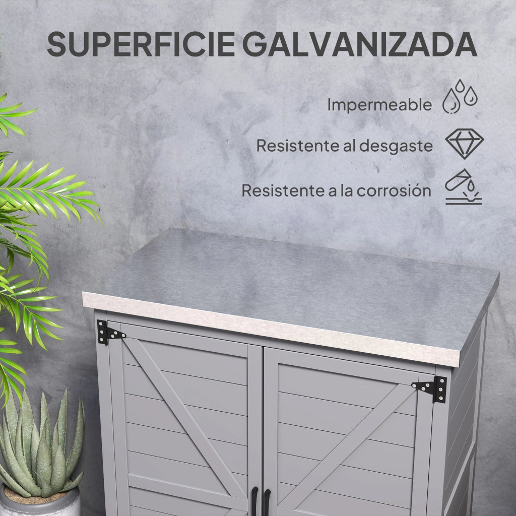 Casetta da giardino in legno ¨C zephmum ¨C 79x43x92 cm grigio